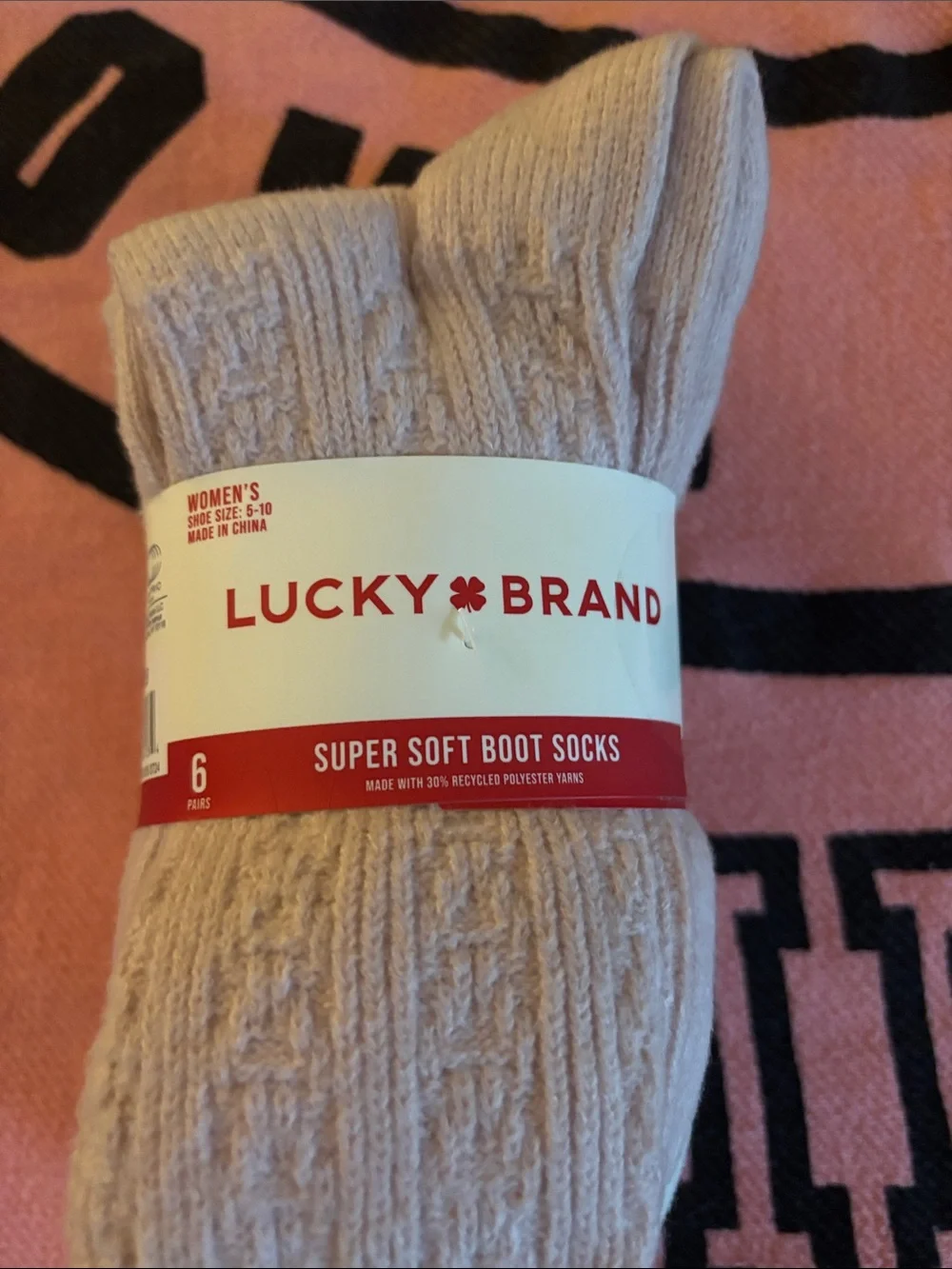 Lucky Brand Women's Super Soft Boot Socks - Light Pink